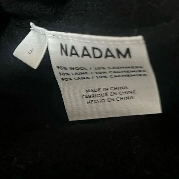 NWT women’s NAADAM black cashmere wool nylon hooded black zip up jacket sz small - Picture 5 of 8